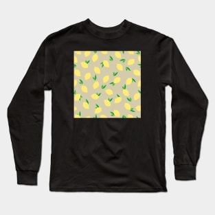 Lemon lime fruit seamless pattern tee for aesthetic retro vintage vibe Long Sleeve T-Shirt